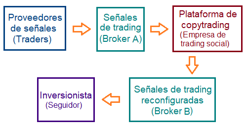 Esquema del proceso de copytrading