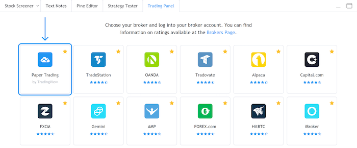 Paper trading con Tradingview