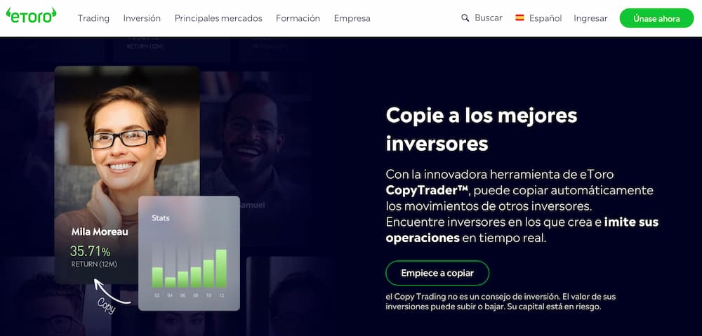 Plataforma eToro para Copytrading