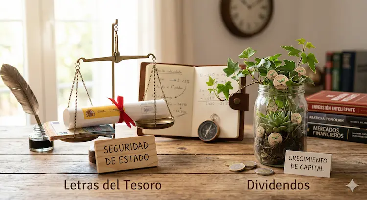 Elegir letras del tesoro o dividendos