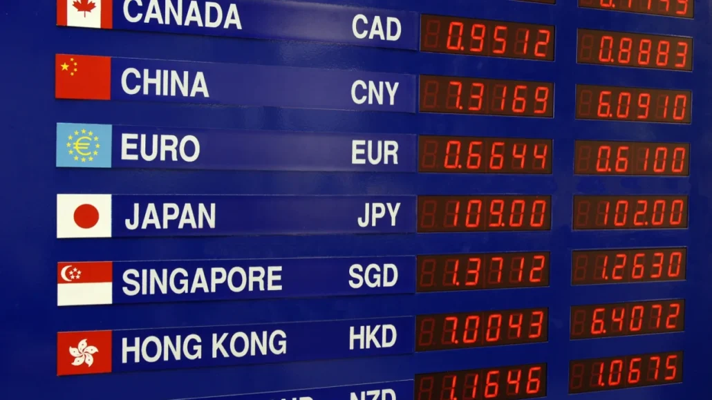 panel de cambio de divisas