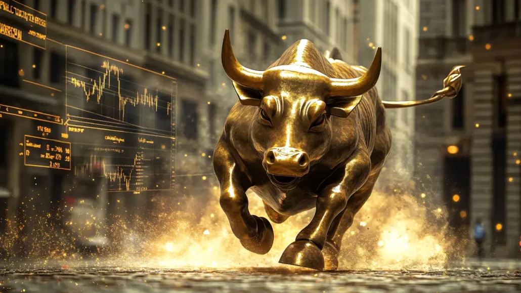 Estatua del toro de Wall Street representando a los toros frente a los osos