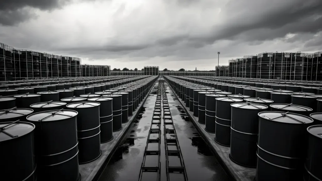 barriles de petróleo almacenados en el exterior